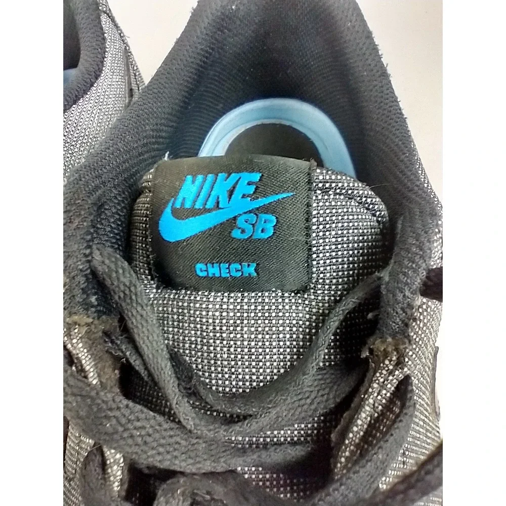 Nike SB Check‎ Solarsoft Grey Black Blue Skate Shoes 843896-004 Mens 14